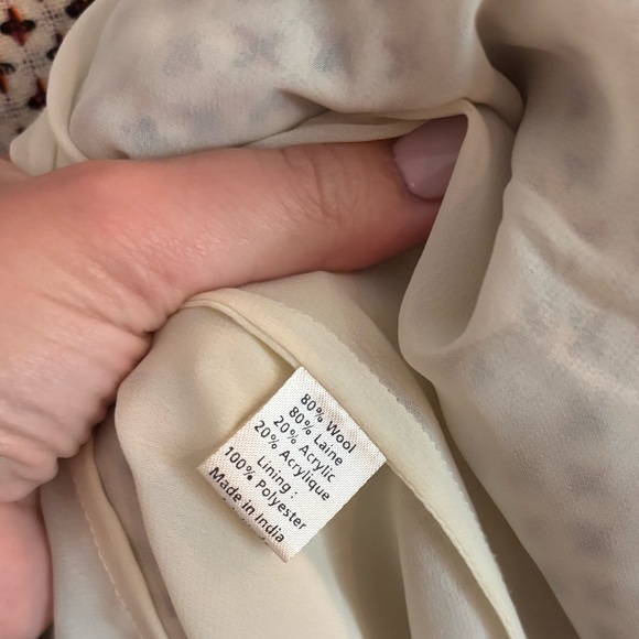 Anthropologie San & Soni Cross Stitch Wool Flounce Fit & Flare Dress Size XS - Picture 3 of 8